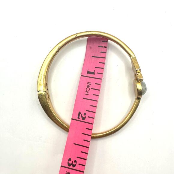 Madewell Arrow Moon Stone Round Hinge Bracelet Western Gold Plated Boho - Picture 6 of 10